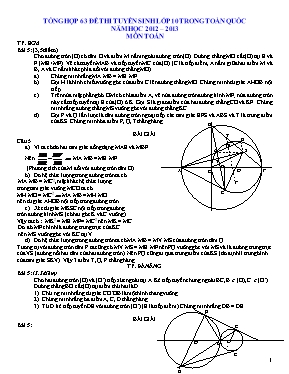 Tổng hợp 63 đề thi tuyển sinh Lớp 10 THPT môn Toán trong toàn quốc - Năm học 2012-2013
